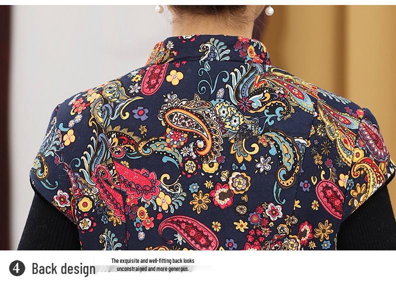 Warm Autumn/Winter Cotton Vest for Women Aged 60-80 - Grandma Style
