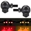 2PCS Motorcycle LED Skull Shape Waterproof Fog Light Auxiliary Turn Signal Light Taillight LED Indicator Light