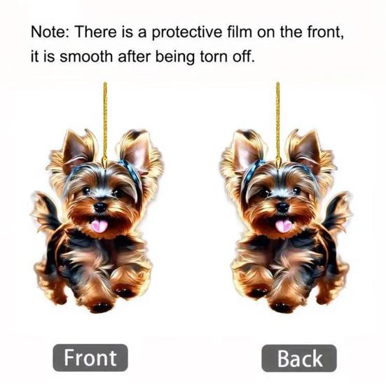 Car Rearview Mirror Charm Cute Puppy Themed Charm Acrylic Hanging Decoration for Car Mirror Bag Home Festive
