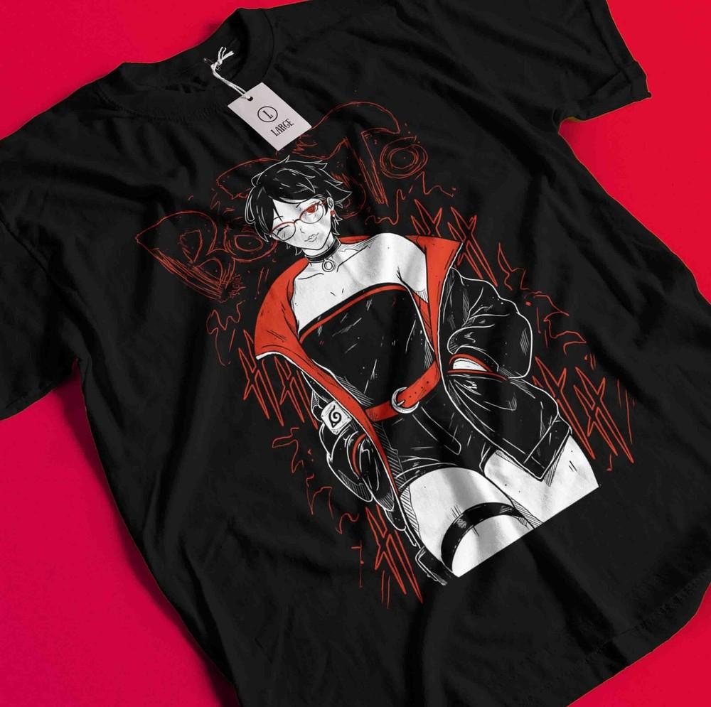 

Sarada Uchiha Shirt Kawaki T-Shirt Naruto Boruto Uzumaki Tshirt Madara Tee Anko BB1266 3XL