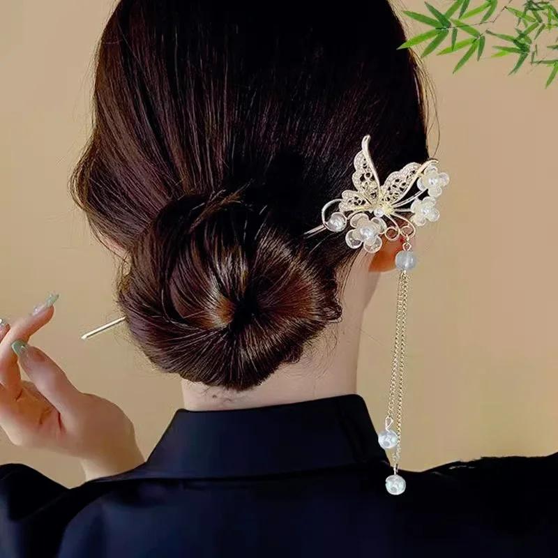 Women's Hair Needle Romantic Chinese Style Hair Accessory Alloy Jewelry Suitable for Daily Wear Gifts Girls Fashion Hairpin