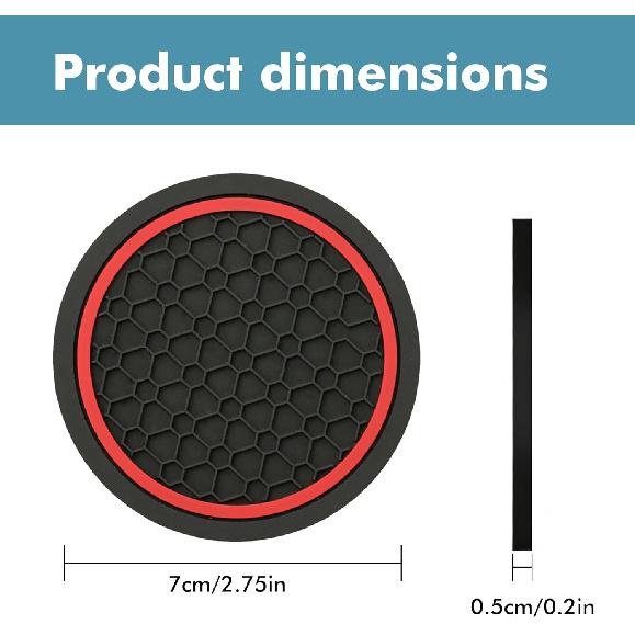 4 Pcs 2.75 Inch Car Coasters, Non-Slip Waterproof PVC for Cars Trucks RVs