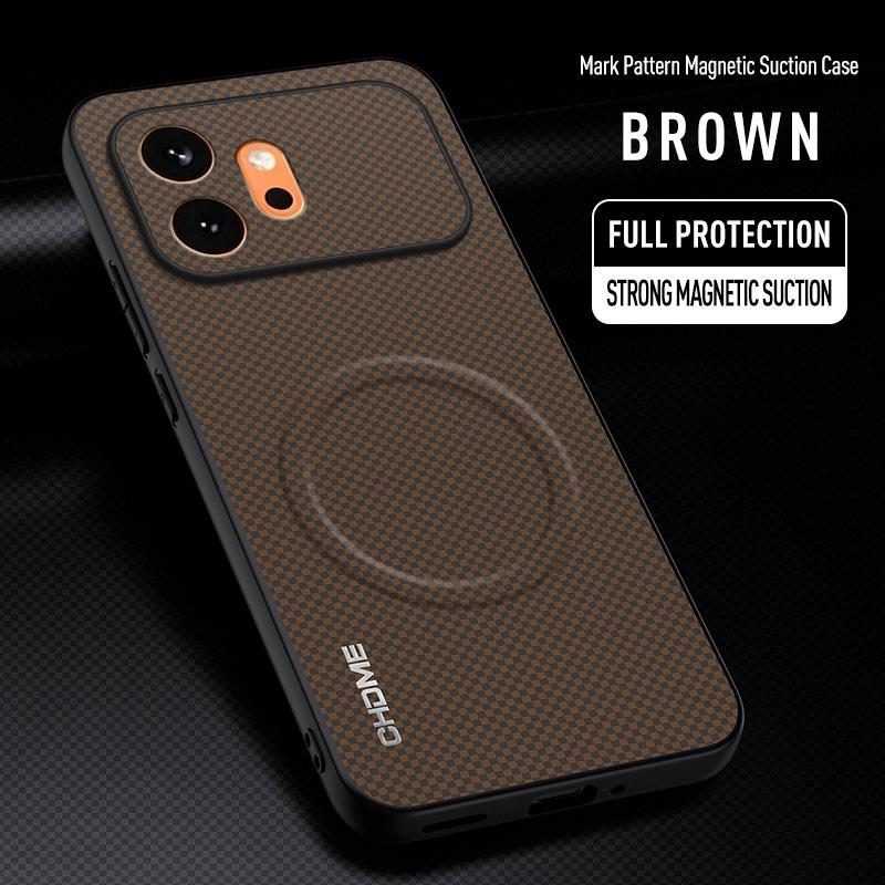 Business Sle Marking Pattern Leather Magnetic Case for Honor 600 Lite 600 Pro 500 400 300 for Magsafe Wireless Charging Cover