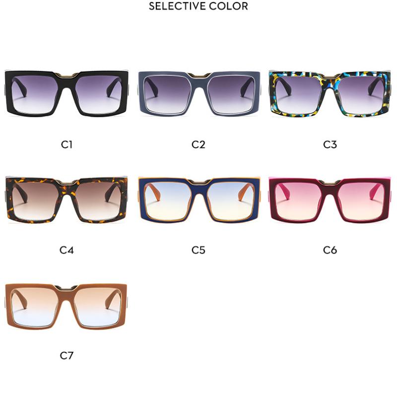 Women's sunglasses, men's and women's fashion square large-frame sunglasses