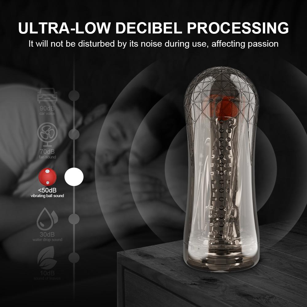 Nový mužský masturbační kalíšek Transparentní silikon Měkká kočička Sexuální hračky Vibrace Stlačování Výstřik Odsávačka Vagina Produkty pro dospělé pro muže