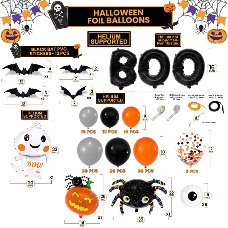 Cross-Border Halloween Balloon Set: Pumpkin & Ghost Foil Decorations for Party Celebrations