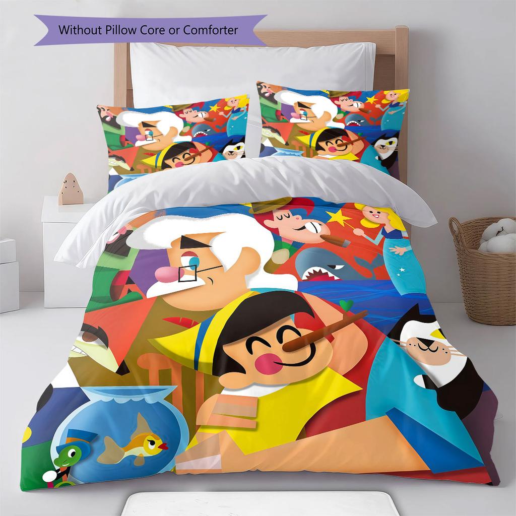 Pinocchio Spirit Beddengoed Dekbedset Dekbedovertrek Kussensloop Huisdecoratie Verjaardagscadeau (1 dekbedovertrek + 2 kussenslopen, zonder binnenkussen)