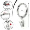 44 Pcs Silver Metal Curtain Clips with Clamps 3.8x7.3cm Curtain Accessories