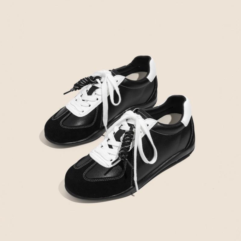 Retro platform German training shoes women's 2025 new rope knot lace color matching casual sports shoes heightening Forrest Gump shoes board shoes