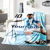 Messi Customize Text Blanket Gift Customizable Blanket Warmthful Decor Suitable for Sofa Couch Office Bed for All Occasions Gifts For Family Or Friend