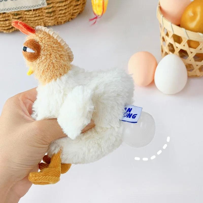 Jouets Peluches Forme Poulet Moche Poule Peluche Sac à Main Mignon Pendentif Poulet Porte-clés Poupée Sacoche Portefeuille pour Femmes Pantoufles Maison