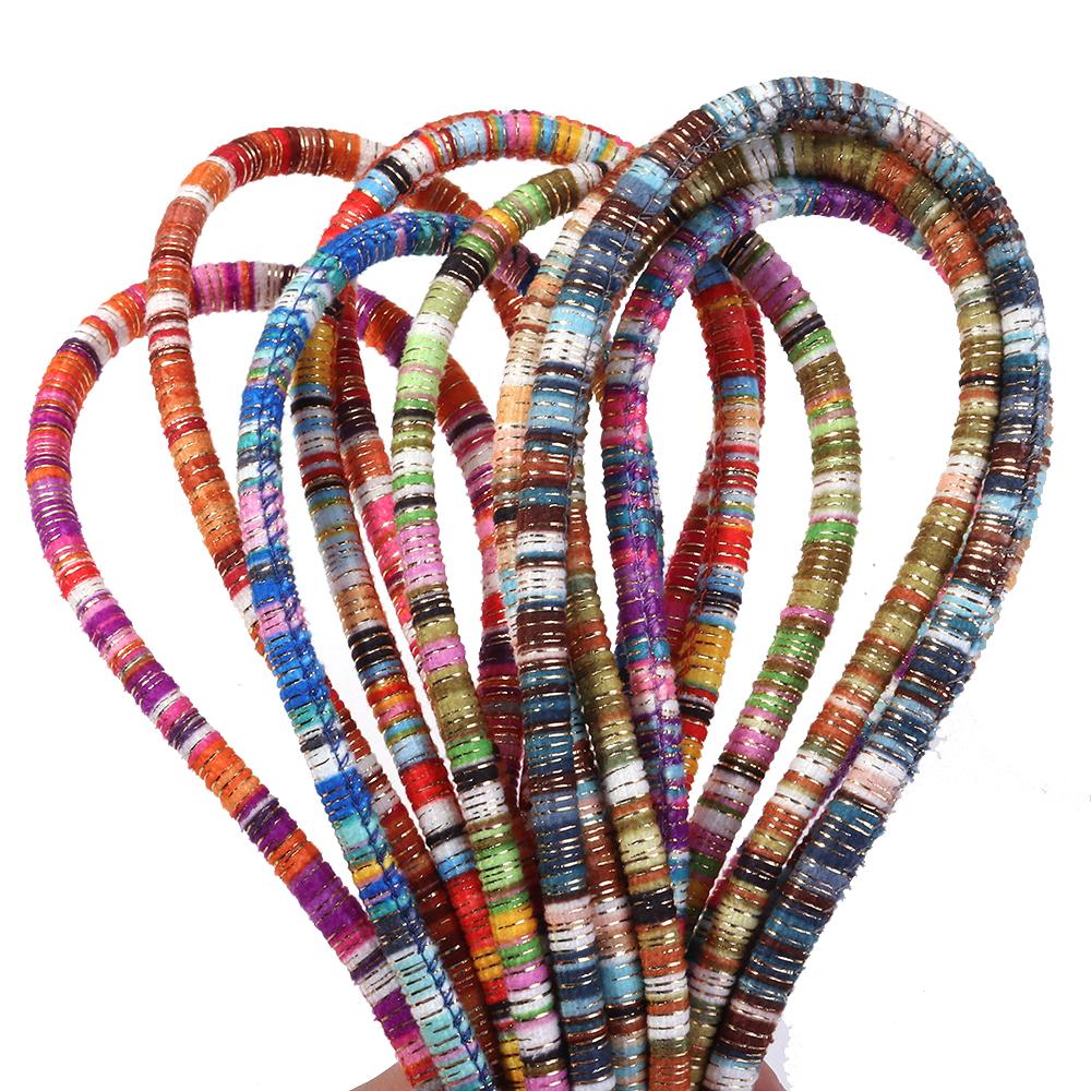 5Yards 6mm Round Cotton Cord Colorful Handmade Ethnic Style String Rope For DIY Jewelry Making Sewing Clothing Decor Accessories