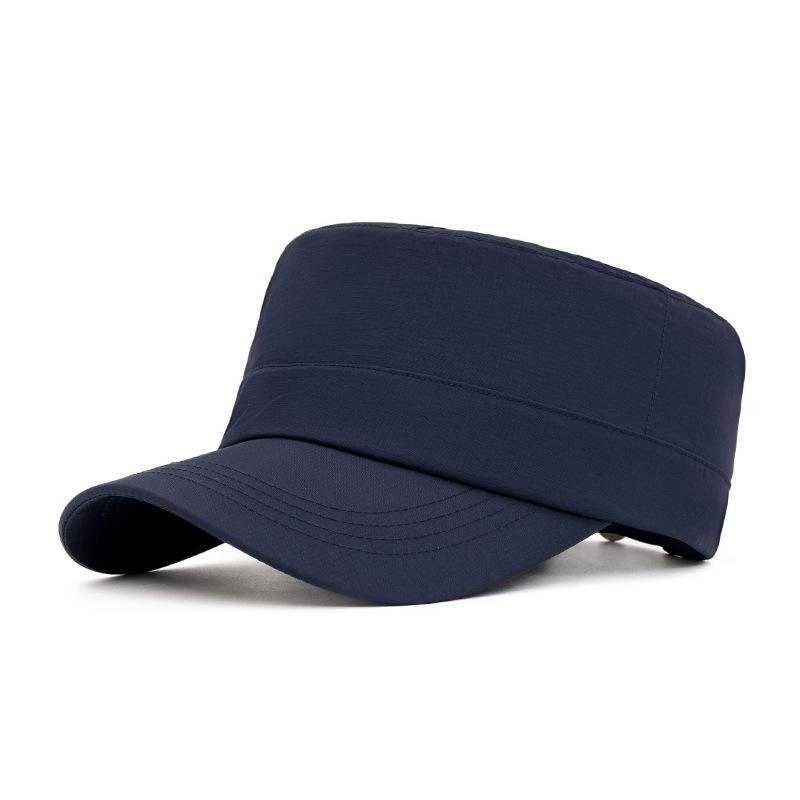 Summer Quick-Drying Flat Top Hat Men's Big Head Cap Outdoor Mesh Breathable Sun Hat