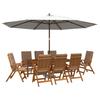 9 piece Garden Dining Set 8 Seater Natural Solid Acacia Wood