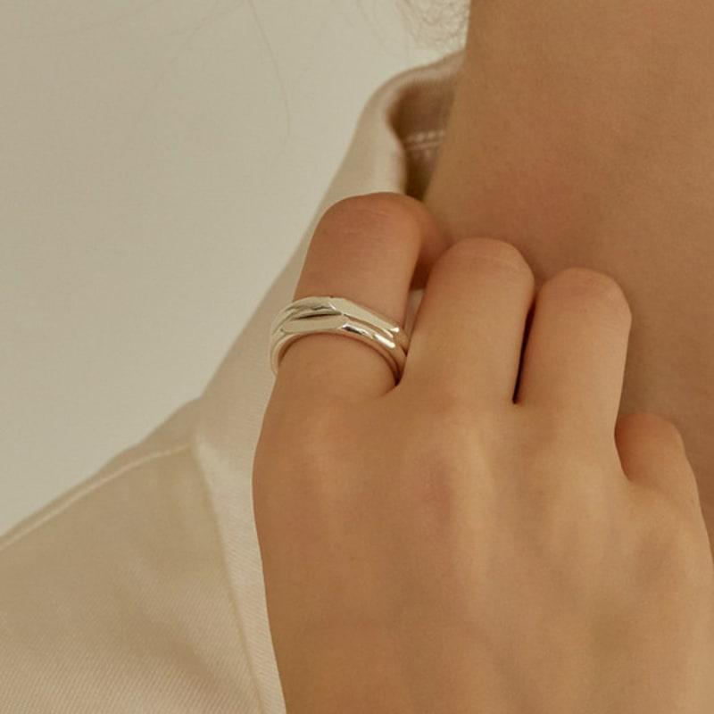 LUNNE Silver Round Flat Ring #LSR04