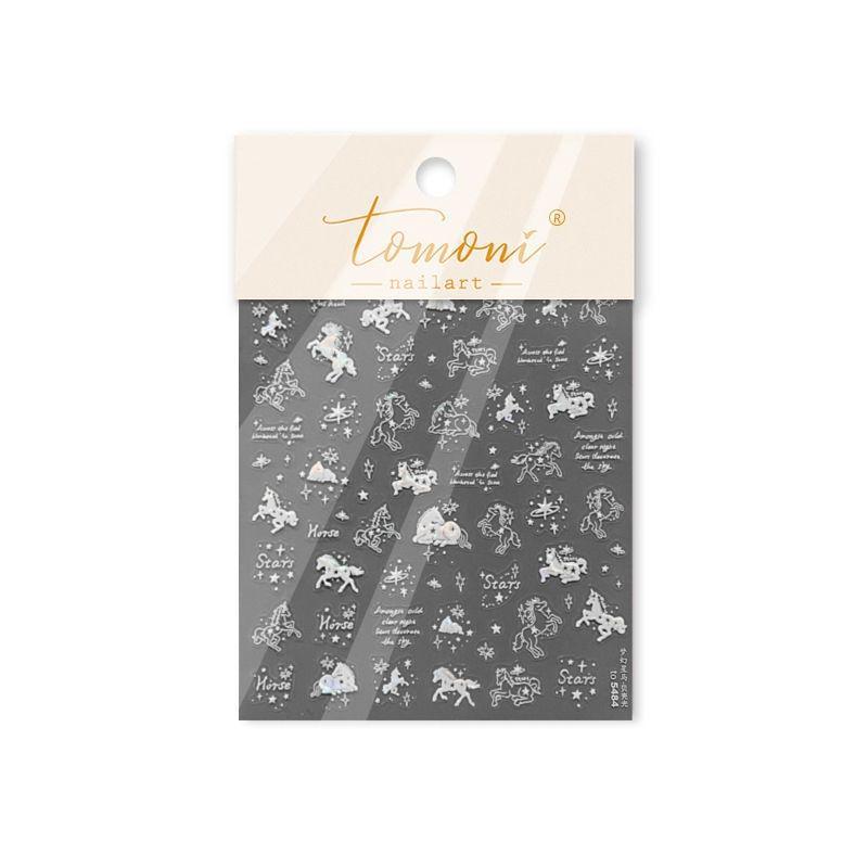 2026 Festive New Year Star & Horse Nail Art Stickers - Red, Dreamy Design, Self-Adhesive, In Stock