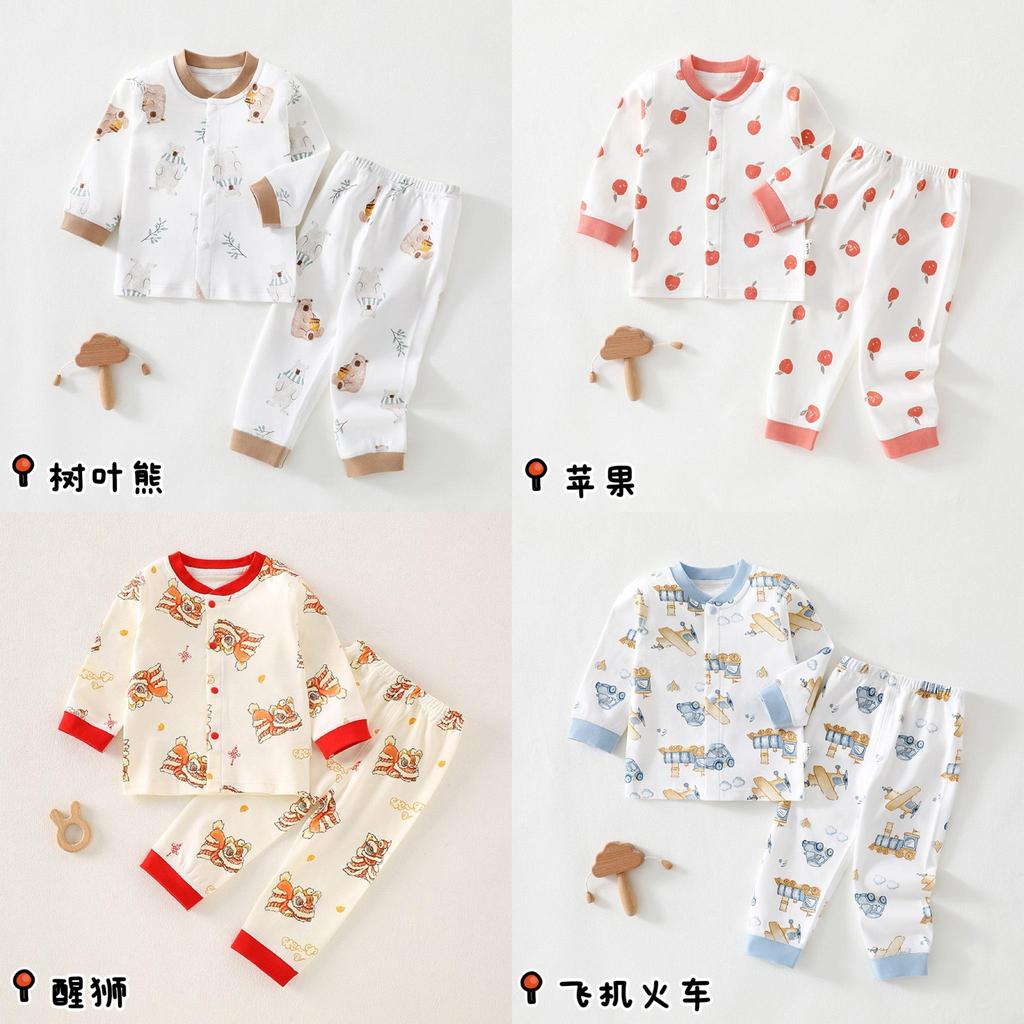 Childrens Cotton Pajama Set With Animal Prints For Newborns And Infants