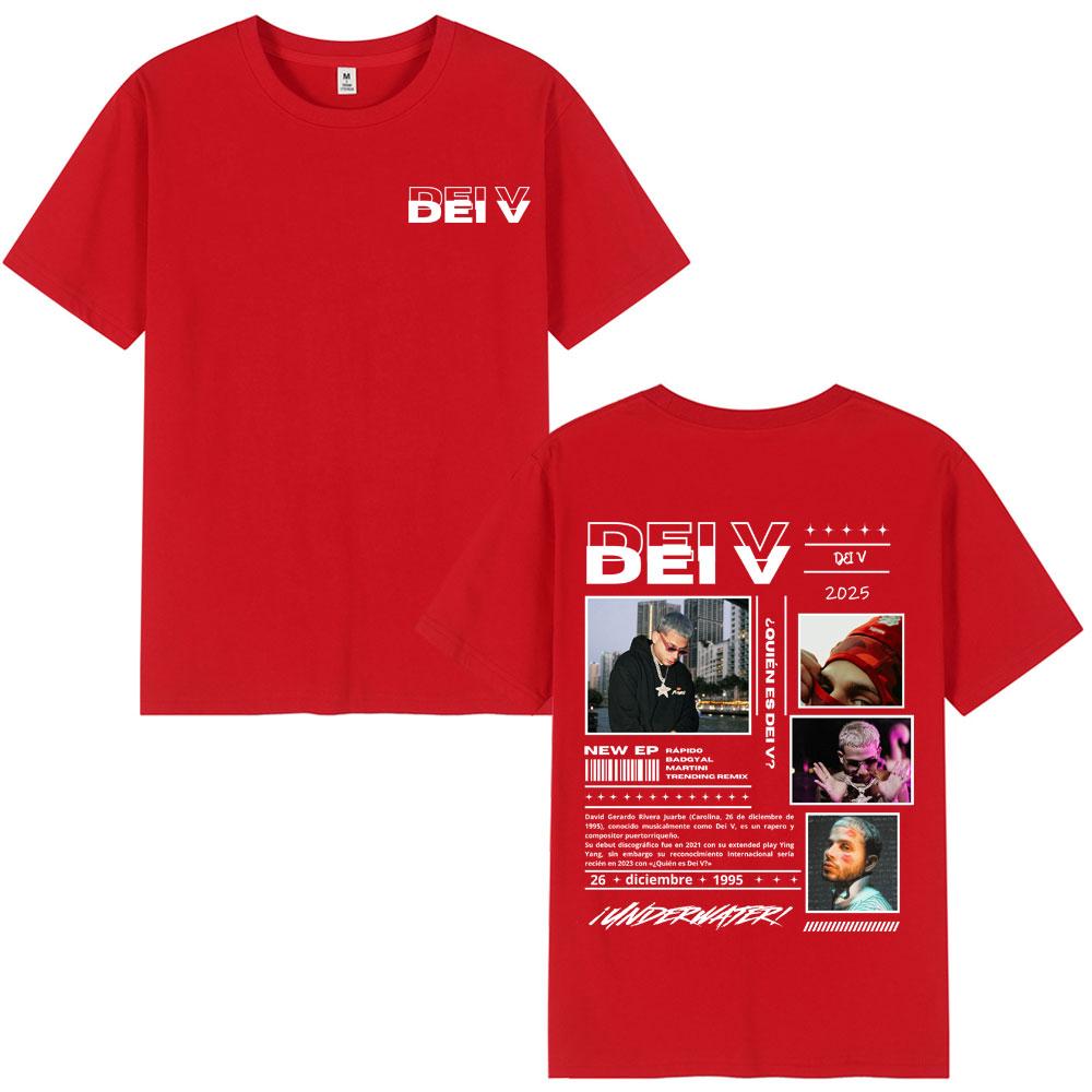 Rapper Dei V Quien Es Dei V? Tour 2025 T-shirts Men Women Hip Hop Oversized Music T-shirt Classic O-Neck Loose Unisex T Shirt