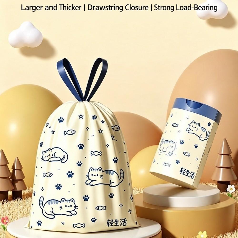 50Pcs/Roll Cartoon Printed Disposable Garbage Bags Tear-Free Plastic Cleaning Bags Kitchen