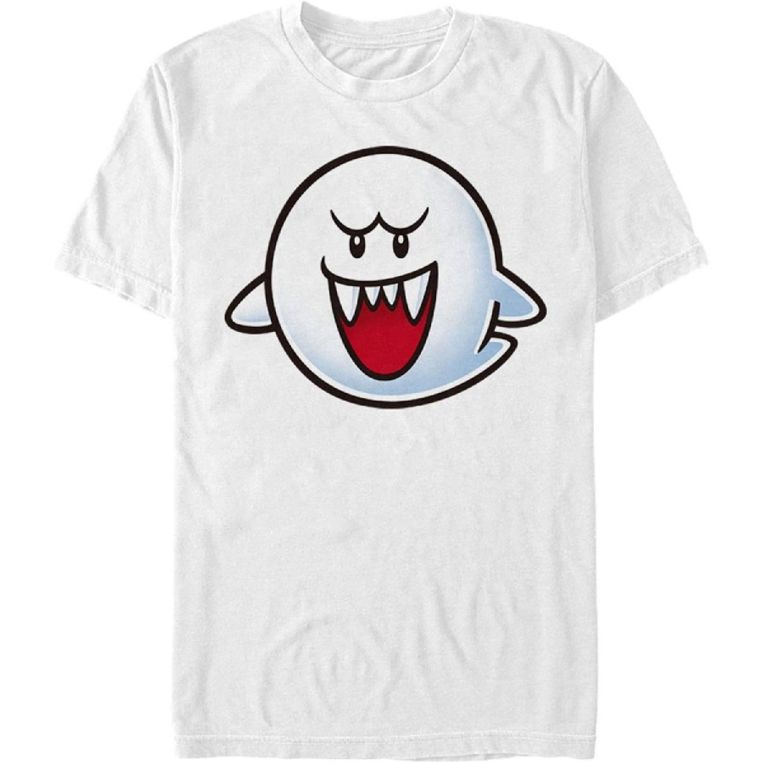 Fifth Sun Men s Nintendo Mario Boo Ghost Smile T-Shirt S белый
