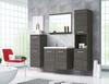 Wall-hung Bathroom Set with Washbasin, Mirror and 2 Posts, Matte Bodega