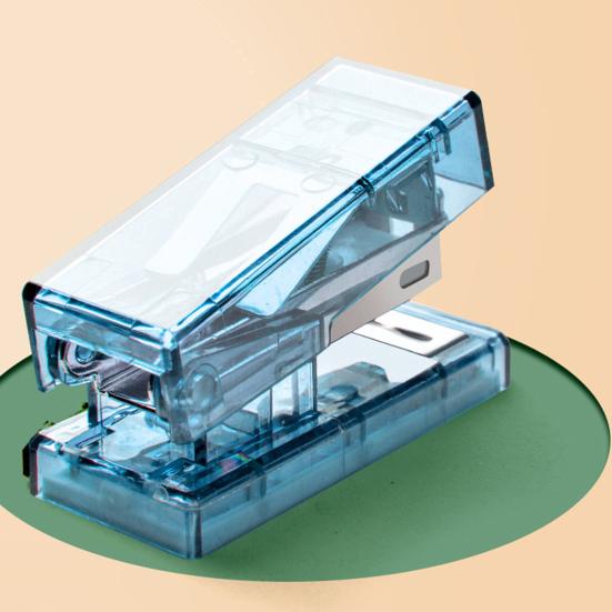Stapler Transparent Labor-saving Flexible with Staples Book Order Plastic Mini Size Binder Desktop Stapler School Supplies