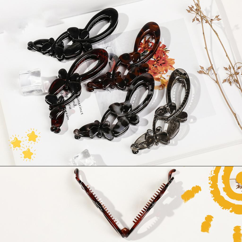 Leopard Banana Hair Clip Butterfly Shaped Sweet Hair Claws Hairpin Ponytail For Women Hair Accessories HairgripsTwist Barrettes