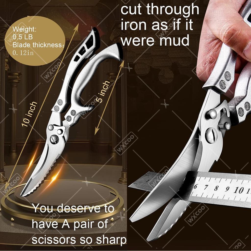 1 PC/3 PCS Stainless Steel Ultra-Sharp Kitchen Scissor for Meat Poultry Fish Cooking Boning Knife Tool