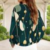 Women Plus Size V Neck Front Zip Geometric Printed Long Sleeve Sweatshirt White Pink Black