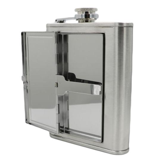 Cigarette Case 5/6oz Stainless Steel Hip Flask Wine Liquor Alcohol Drinkware