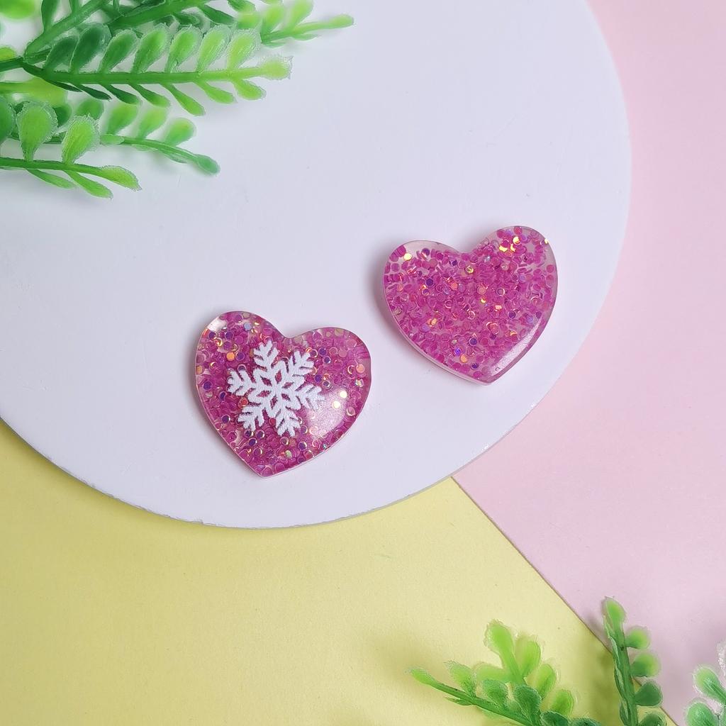 Hot Selling 100Pcs/Bag Transparent Love Heart Flatback Resin Cabochons Beads Sweet Heart Charms for Valentine's Day Party Decor