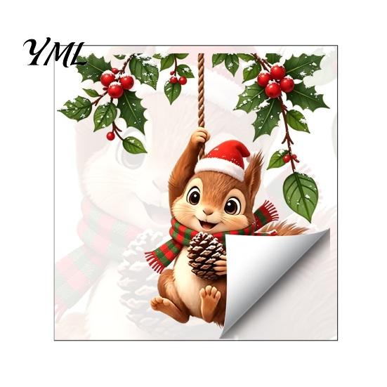 Socket Panel Cover Christmas Squirrel Switch Sticker, Decorative Wall Decal for Light And Pattern Ornament Panels, Removable PVC Festive Art
