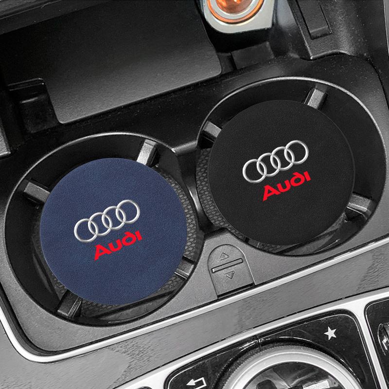 1pcs Suede Car Coaster Mat Water Cup Slots Non-Slip Pad for Audi C5 C6 C7 A4 B6 B8 B7 A6 A3 A5 Q3 Q5 Q7 8P  S3 S5 S1 S4 S2 RS3 RS4 RS5 RS6 RS8