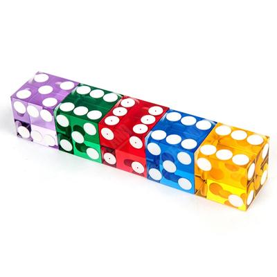 5er-Pack sechsseitige D6 19 mm Casino-Würfel, hochwertiger transparenter Acrylwürfel mit rasiermesserscharfen Kanten, Drop Shipping