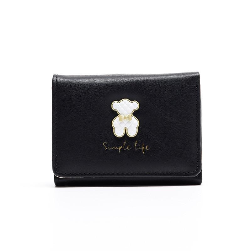 Стильный корейский женский короткий кошелек Ins Простой студенческий многокарточный кошелек большой емкости для мелочи Кошелек из ПУ кожи