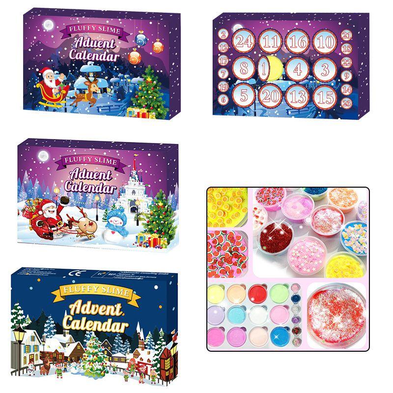 Fluffy Slime Adventskalender 24 Tage Countdown bis Weihnachten Kindergeschenk**