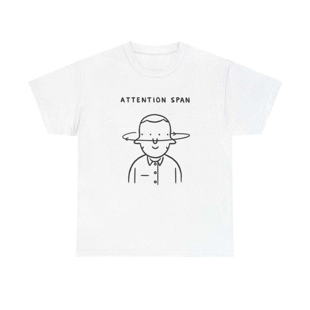 

Attention Span Graphic T Shirt Funny Unisex Heavy Cotton Tee 3XL