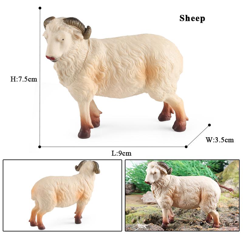 Oenux Farm Model Simulation Goose Duck Pig Hen Cow Horse Sheep Action Figures Poultry Animals Figurine Miniature Cute Kids Toy
