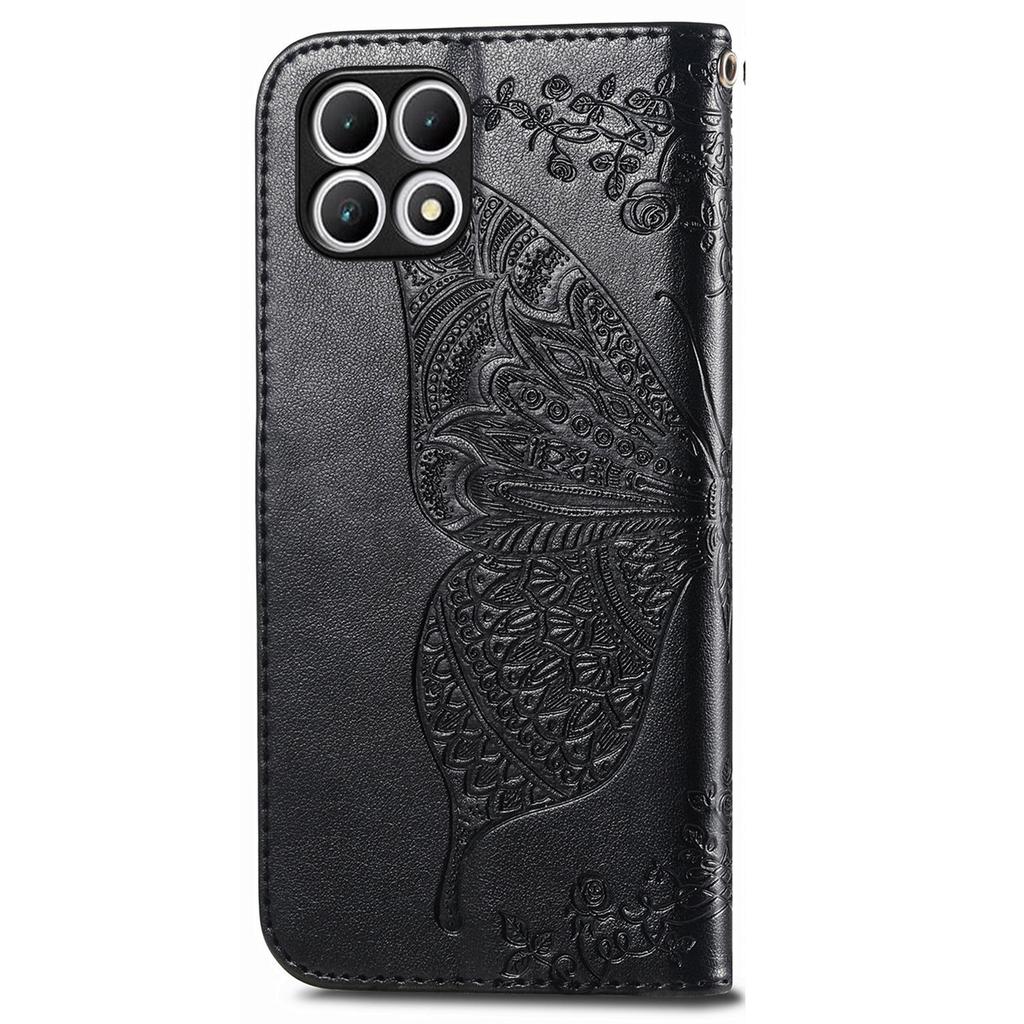 For T-Mobile REVVL 7 Case Butterfly Flower Leather Phone Cover Stand Credit Card Holder
