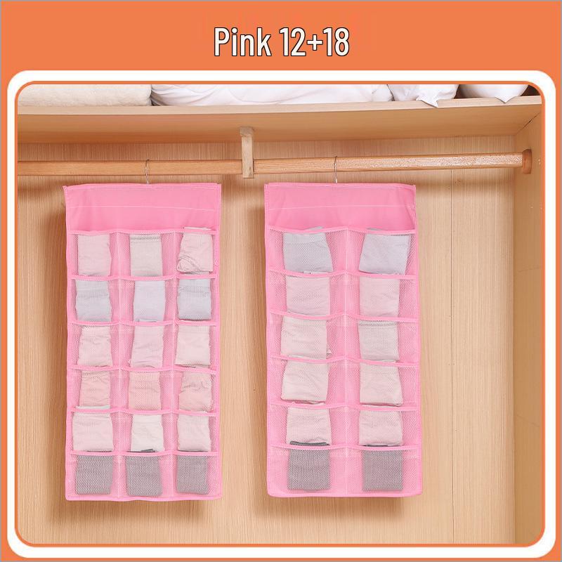 Dual-Sided Underwear Hanging Organizer for Wardrobe & Dorm