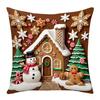 Short Plush Christmas Day Pillowcase Gingerbread Man Throw Pillow Cover  Sofa Decoration