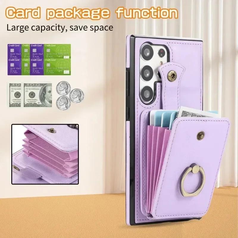 Crossbody Leather Phone Case for Samsung S23 FE S24 S22 Plus S25 Ultra A15 A33 A25 A16 A06 A36 A26 A56 Wallet Card Holder Cover