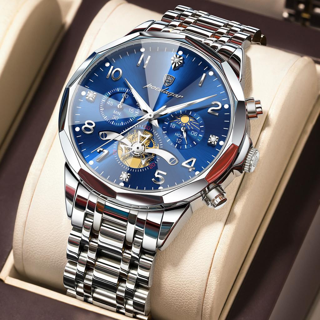 Mens Calendar Design Quartz Watch With Luminous Dial For Casual Wear