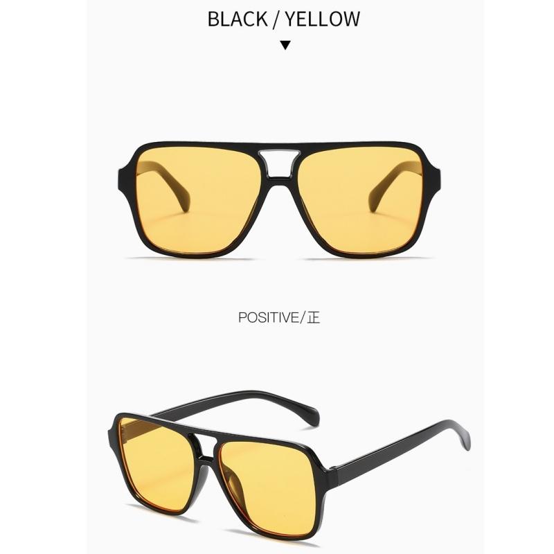 Women's sunglasses, men's and women's square double-beam sunglasses, retro large-frame pilot sunglasses.