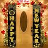 2pcs Christmas & New Year Firework Door Couplet Black Golden 12x70.8in