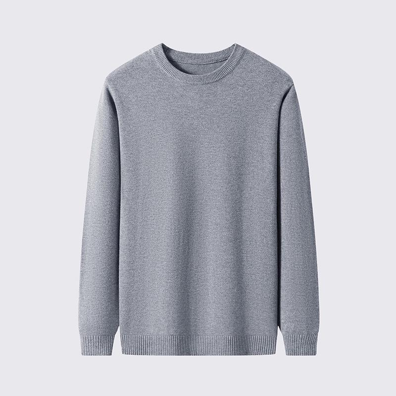 Men's Trendy Wool Round Neck Sweater: Autumn/Winter Collection, Long Sleeve Pullover for Casual Wear
