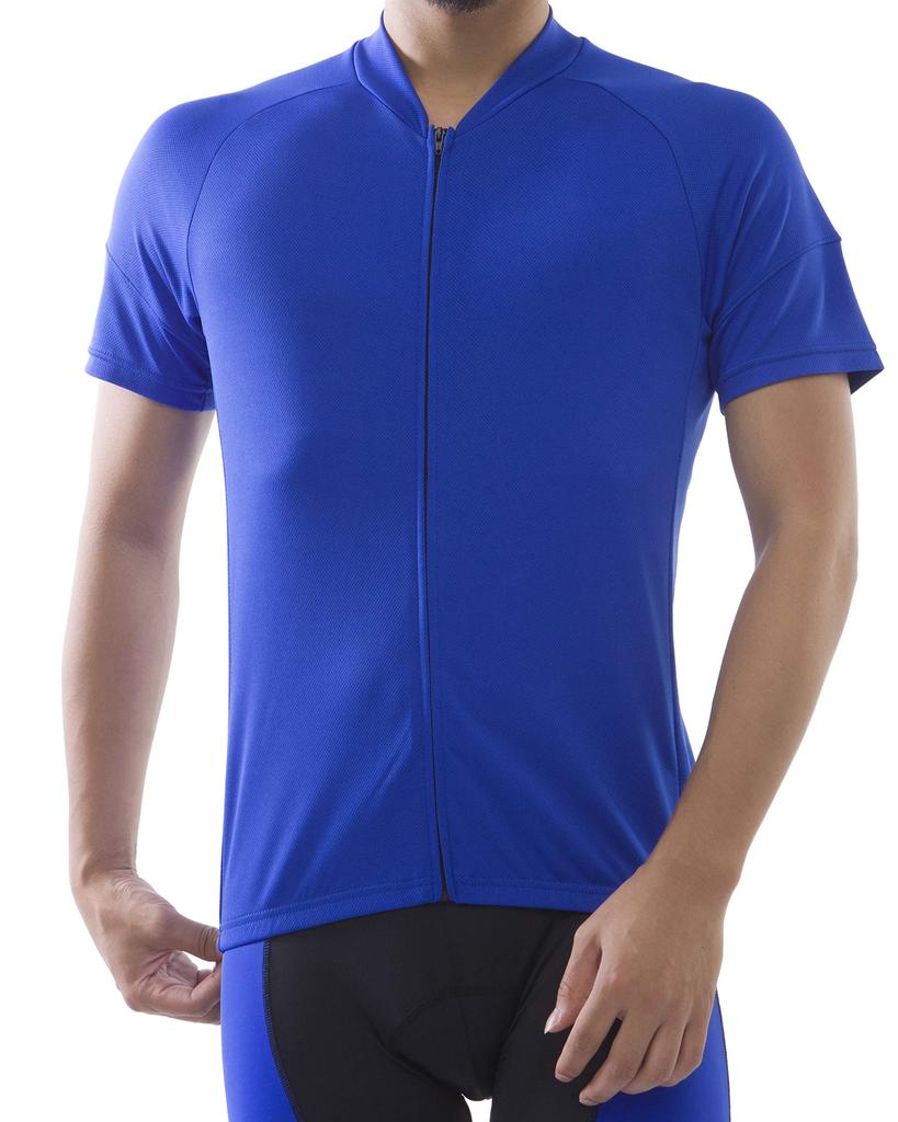 Welkruz Men's Short Sleeve Cycling Jersey, Cycling Apparel for Bicycles, Road Bikes, Summer Cycling, Jersey Shirt, Spring/Summer 2015 (Blue, L)