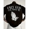 Vintage Unisex Sports Comfortable Breathable Only GOD CAN JUDGE ME Printed Round Neck Tshirt Outdoor Unseix Oversize Casual Top