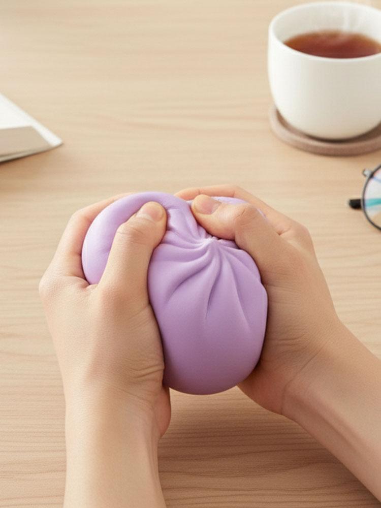 Stretchy Dumpling Stress Balls with Food Steamer Dumplings Squishies Toys for Adults & Kids