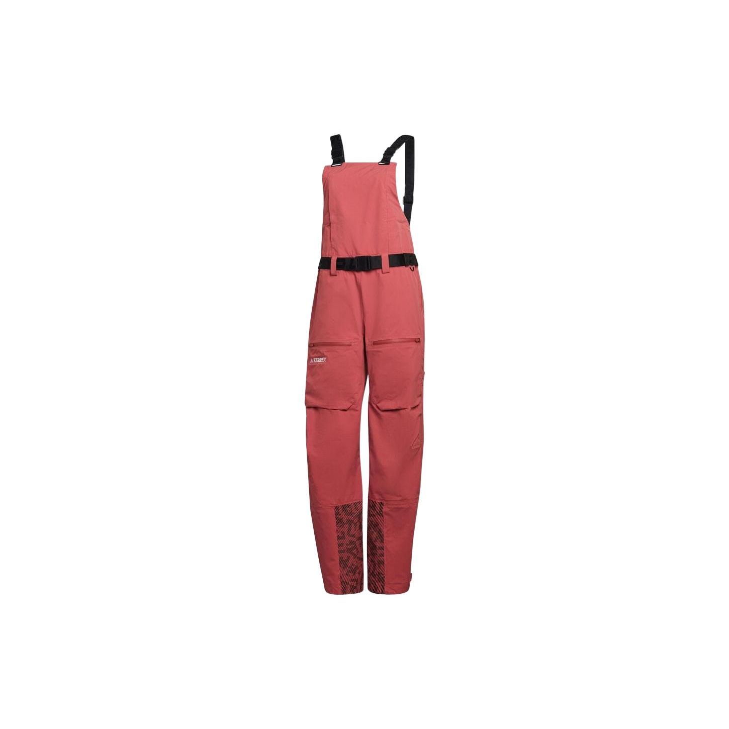 Adidas Letter Logo Pattern Color Block Overalls Women Overalls Magical-Red HC7729 S
